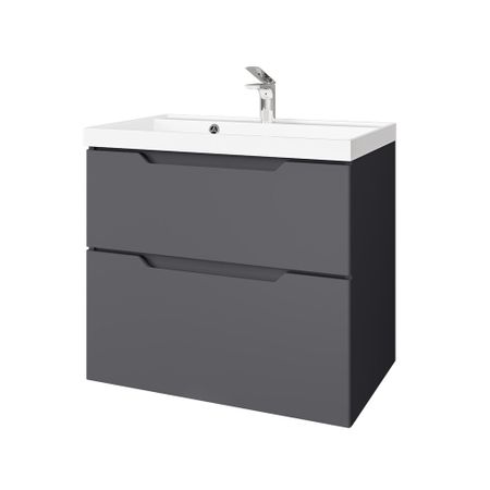 Комплект тумба с раковиной Raval Wector 70 см подвесная антрацит (Wct.01.70/P/A/MD) и н аверцева задачи по общей химии с элементами биоорганической химии