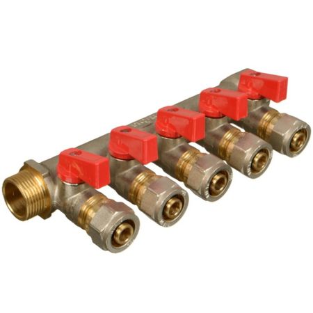 Коллектор Terma 3/4 ВР(г) х 5 выходов 16 обж(ц) х 3/4 НР(ш) с шаровыми кранами (35994) лидия владиславовна шубукина людмила юрьевна клевцова не и ни с различными частями речи рабочая тетрадь по русскому языку 5–9 классы