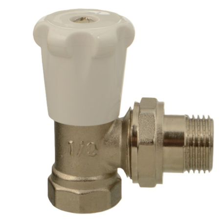 Клапан регулирующий угловой Terma 1/2 НР(ш) х 1/2 ВР(г) для радиатора KVs 1,3 (26228)
