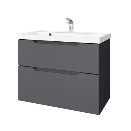 Комплект тумба с раковиной Raval Wector 80 см подвесная антрацит (Wct.01.80/P/A/MD) и н аверцева задачи по общей химии с элементами биоорганической химии