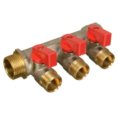 Коллектор Terma 3/4 ВР(г) х 3 выхода 1/2 НР(ш) х 3/4 НР(ш) с шаровыми кранами (41232) лидия владиславовна шубукина людмила юрьевна клевцова не и ни с различными частями речи рабочая тетрадь по русскому языку 5–9 классы