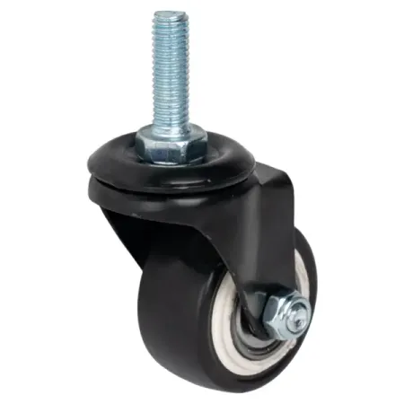 Колесо поворотное без тормоза 40 мм до 30 кг с резьбой М8 цвет черный