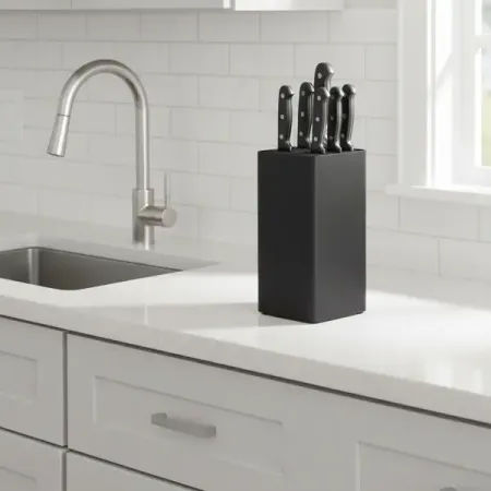 Подставка для ножей 1 отсек Mallony 10х10х22.5 см полипропилен цвет черный