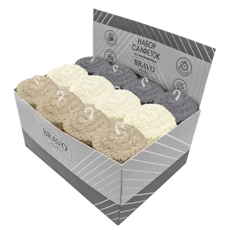 Полотенце махровое Bravo 30x30 см цвет 3 шт