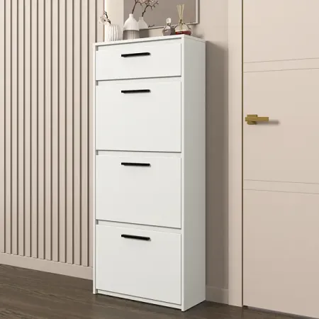 Шкаф для обуви Лион 60х143.5х24 см 3 ящика ЛДСП цвет белый