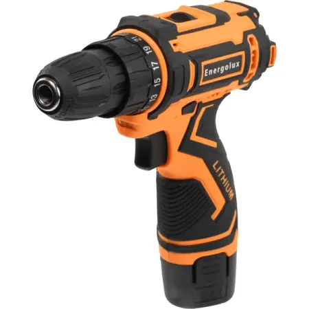 Дрель-шуруповерт аккумуляторная Energolux ДА12ЛМ/2, 12 В Li-ion 2x1.5 Ач универсальный   dewalt dch133 с ударной дрелью