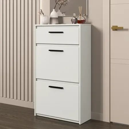 Шкаф для обуви Лион 60х103.9х24 см 2 ящика ЛДСП цвет белый латунные ручки для мебели kungsphan антикварный стиль