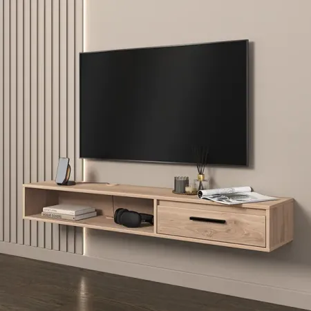 Тумба под телевизор Лион 150х20х30 см ЛДСП цвет дуб комано