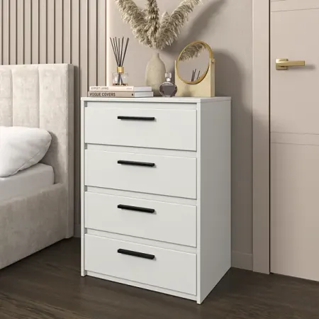 Комод Лион 4 ящика 60х84х41,7 см ЛДСП цвет белый