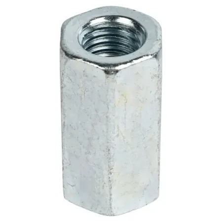 Гайка переходная удлиненная шестигранная М14 DIN 6334 сталь оцинкованная