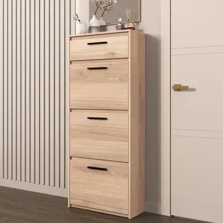 Шкаф для обуви Лион 60х143.5х24 см 3 ящика ЛДСП цвет дуб комано золотая серая квадратная линия с узором маленькая ручка шкаф для обуви ручка ящика минималистичная ручка мебельная фурнитура