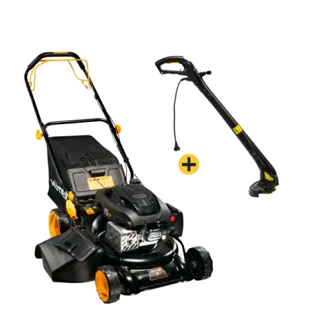 Комплект газонокосилка бензиновая самоходная и триммер электрический Huter GLM-5.5/46 Т 5 л.с. 46 см