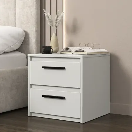 Тумба прикроватная Лион 2 ящика 45х44.5х41.6 см ЛДСП цвет белый