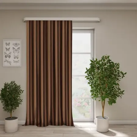 Штора на ленте Сима 150x280 см цвет шоколад