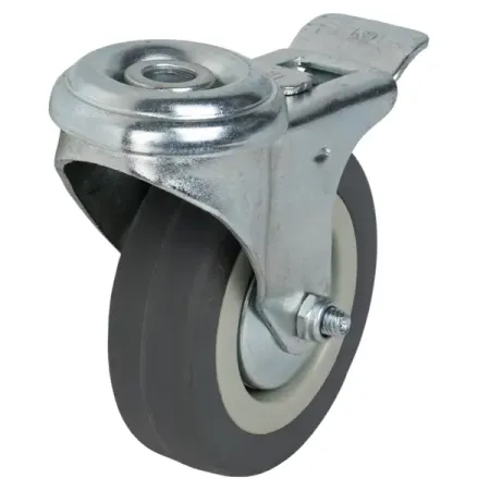 Колесо поворотное с тормозом 75 мм до 50 кг цвет серый 4 шт ролики с резьбой m6 крошечные поворотные колеса для покупок без с тормозами раздвижное колесо из мягкой резины из тпэ 241b 11 кг загрузка