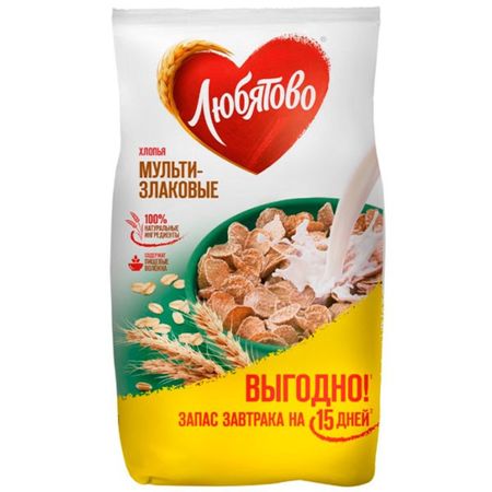 Хлопья Любятово мультизлаковые 450 г