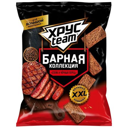 Сухари Хрусteam барные, стейк с перцем 140 г