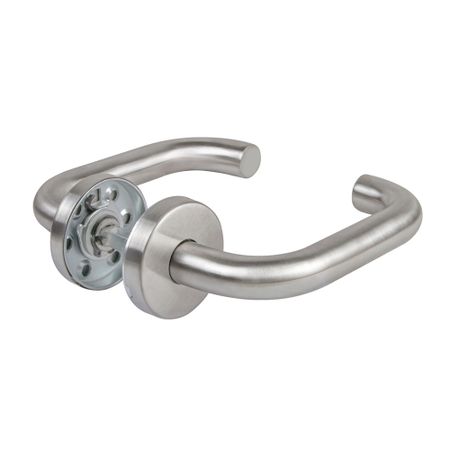 Ручка дверная Fuaro DSS-0203-19 для противопожарной двери круглая розетка нержавеющая сталь (44457)
