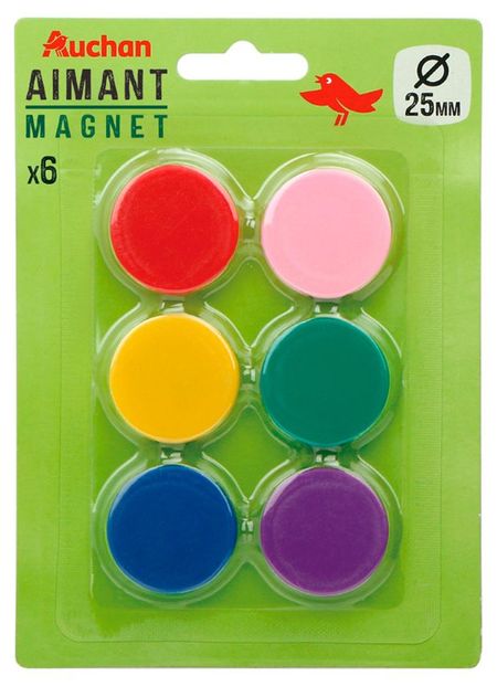 Набор магнитов АШАН Красная птица 25 мм, 6 шт