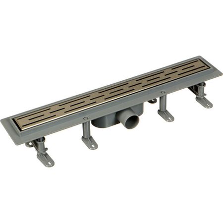 Лоток душевой Terma Light Лайн с комбинированным затвором 600х60 мм d40/50 мм решетка из нержавеющей стали (34117) гайки нержавеющей стали yubaba din6923 m3 m10