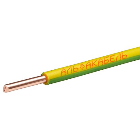 Провод Альфакабель ПуВнг(А)-LS 1х6 желто-зеленый барабан