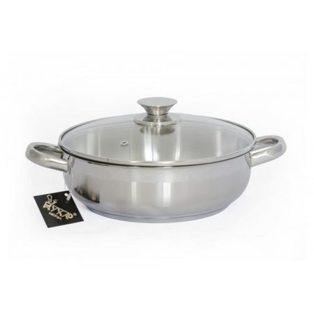 Кастрюля Кухар Лотос Традиция нержавеющая сталь, стеклянная крышка 2,8 л