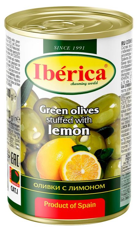 Оливки Iberica с лимоном Испания, 300 г
