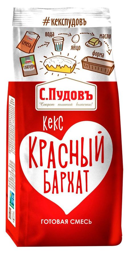 Смесь для выпечки С.Пудовъ Кекс Красный бархат, 300 г