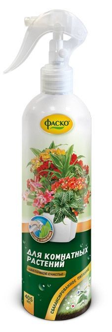 Удобрение цветочное Фаско Цветочное счастье для всех комнатных минеральное жидкое, 405 мл