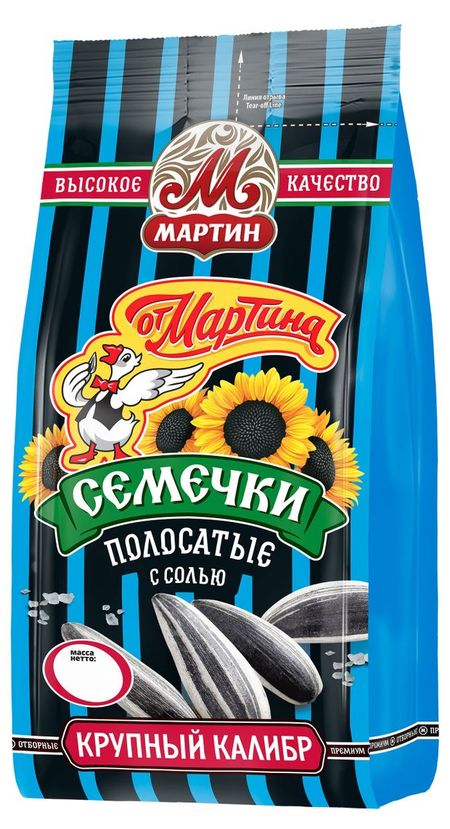 Семечки подсолнечные От Мартина отборные полосатые с солью, 250 г