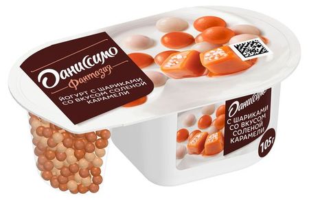 Йогурт Даниссимо густой с хрустящими шариками 6.9%, 105 г