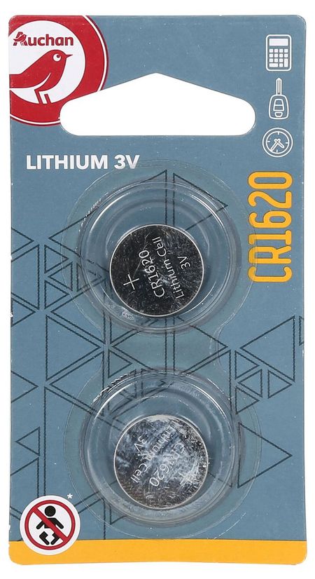 Батарейки АШАН Красная птица литиевые CR1620, 2 шт