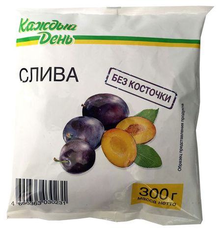 Фруктовая смесь Слива Каждый день половинки без косточки замороженная, 300 г