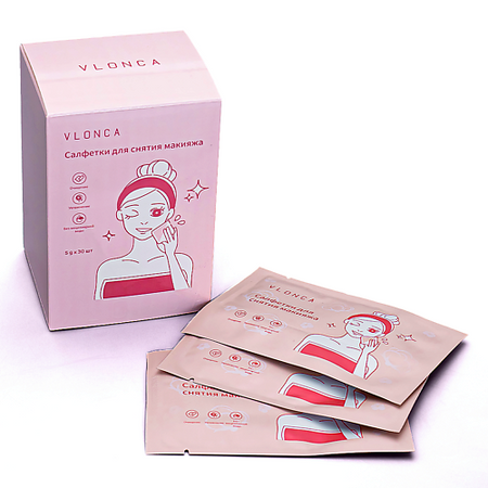 Салфетки для снятия макияжа VLONCA Влажные салфетки для снятия макияжа влажные салфетки diva salfeti family 30 шт