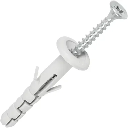 Дюбель с широким фланцем Standers PND 6F 6x40 мм с шурупом 4x40 мм нейлон 10 шт.