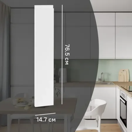 Фасад кухонного шкафа Токио 14.7x76.5 см DELINIA ID МДФ цвет белый скрытые ручки шкафа ручки для кухонного шкафа ручки для ящиков ручки из алюминиевого сплава для мебели длинные мебельные ручки