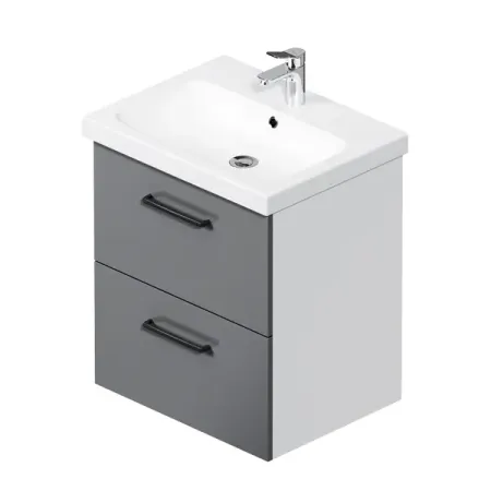 Комплект фасадов для тумбы AM.PM Force M9FFFF0602GM 33x57 см влагостойкая ЛДСП цвет серый 2 шт