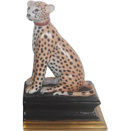 Подставка для книг Glasar леопард, смотрящий влево, 13х10х19 см