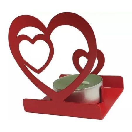 Подсвечник Gala сердце красный