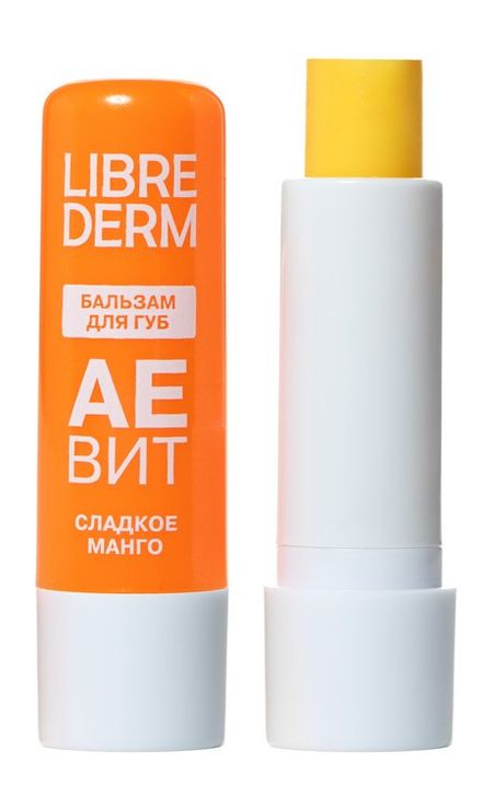 Librederm Аевит Бальзам для губ Сладкое манго маршмеллоу ашан красная птица в форме сердца с ароматом манго и ананаса 50 г