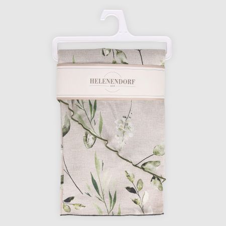 Скатерть Helenendorf green flowers полулен круг д160 см