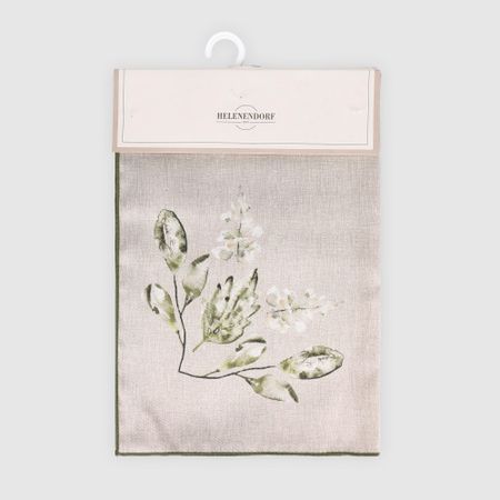 Дорожка Helenendorf green flowers полулен 45х140 см