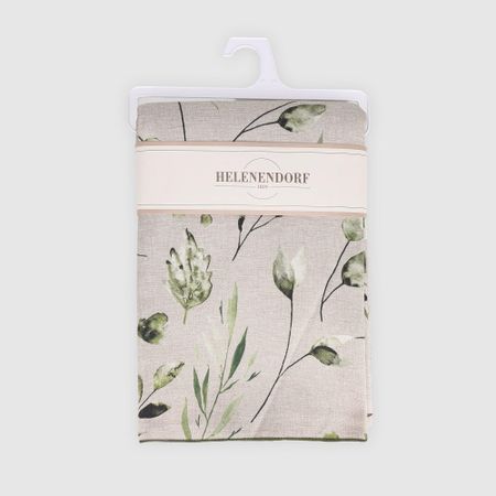 Скатерть Helenendorf green flowers полулен 140х300 см