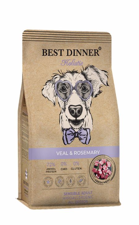 Сухие корма Best Dinner Сухой корм для собак крупных и средних пород с Телятиной и розмарином Sensible (3 кг)