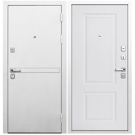 Дверь входная Ferroni 9СМ правая белая шагрень - эмалит белый 960х2050 мм