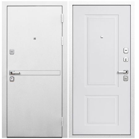 Дверь входная Ferroni 9СМ правая белая шагрень - эмалит белый 860х2050 мм