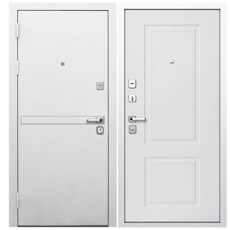 Дверь входная Ferroni 9СМ левая белая шагрень - эмалит белый 860х2050 мм
