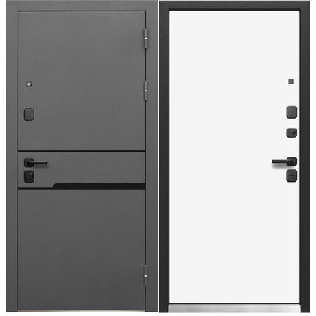 Дверь входная Ferroni Luxor правая графит серый муар - белый под покраску 860х2050 мм