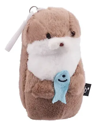 Брелок Выдра с рыбкой (иск.мех) (12см) (12-0855-202412-K1)