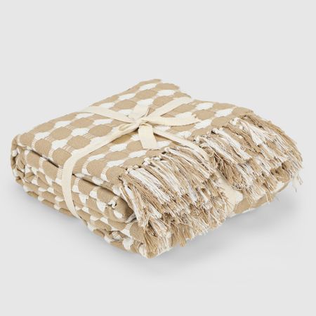 Плед Homelines textiles circles бежевый 220х240 см